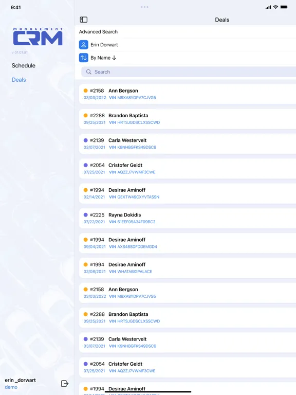 Management CRM iPad  스크린샷