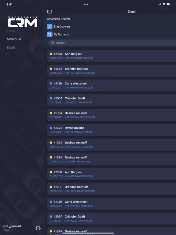 Management CRM iPad  스크린샷