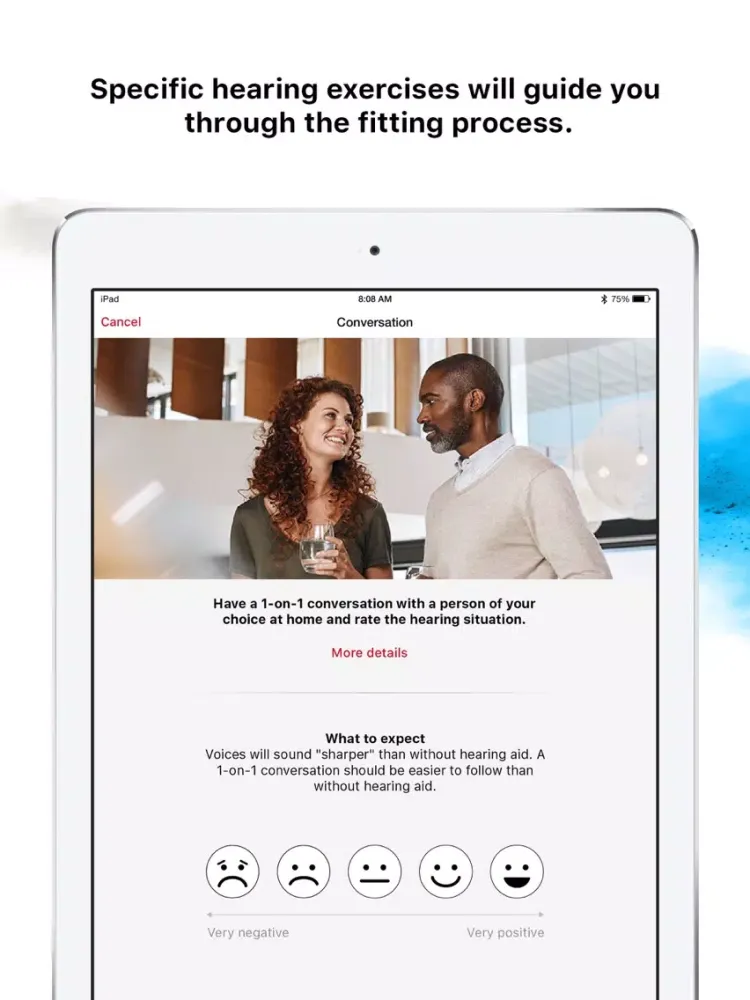 Tangkapan skrin Signia myHearing iPad 
