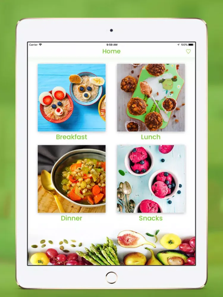 Vegan Baby Led Weaning Recipes iPad  Screenshots