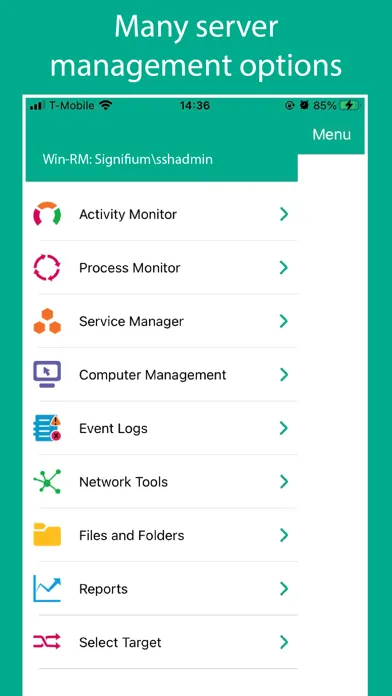 Capturas de tela do WinSignify - Windows Servers