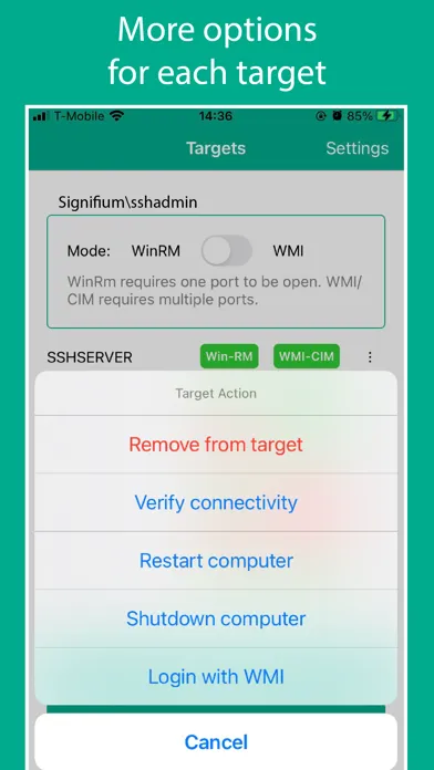 Capturas de tela do WinSignify - Windows Servers