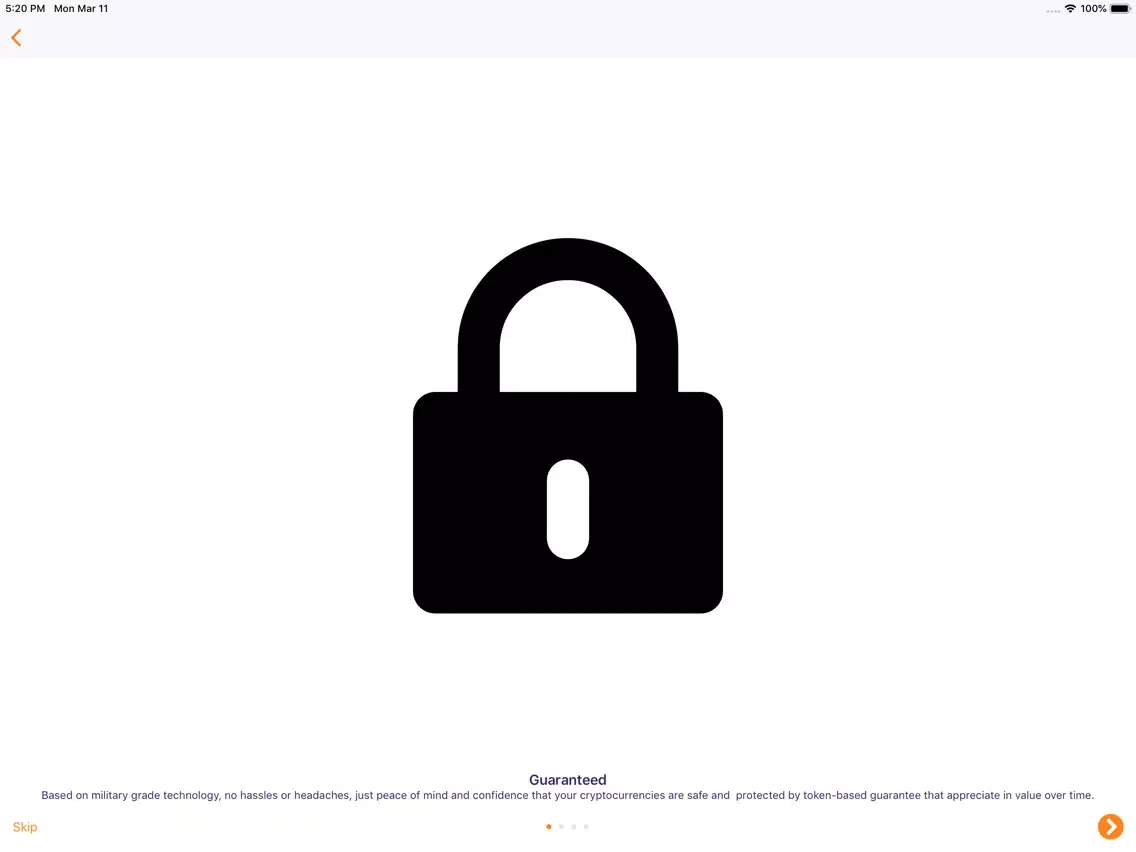 Tangkapan skrin SignKeys Secure Wallet iPad 
