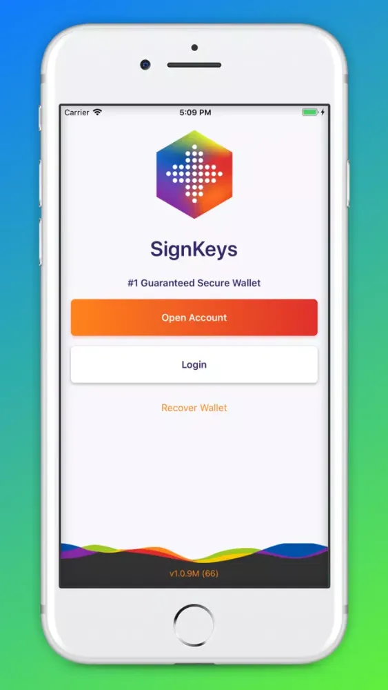 Tangkapan skrin SignKeys Secure Wallet
