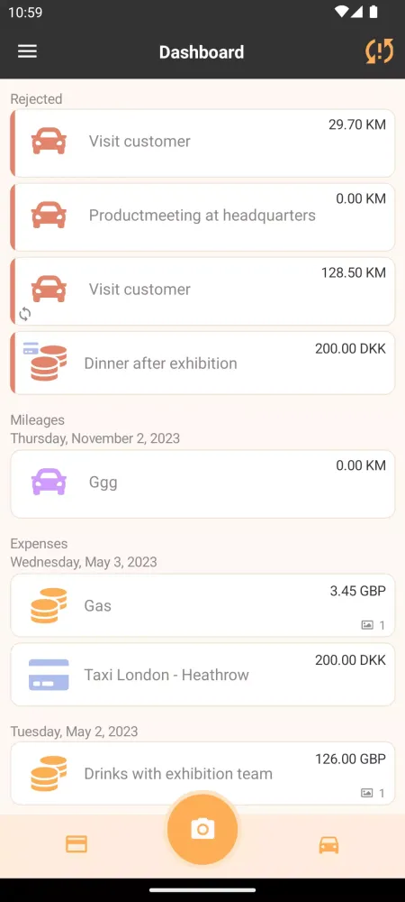 Tangkapan skrin ExFlow Travel & Expense
