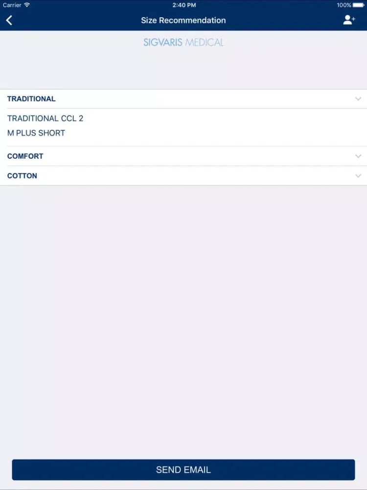 SIGVARIS Sizing-App iPad 应用截图