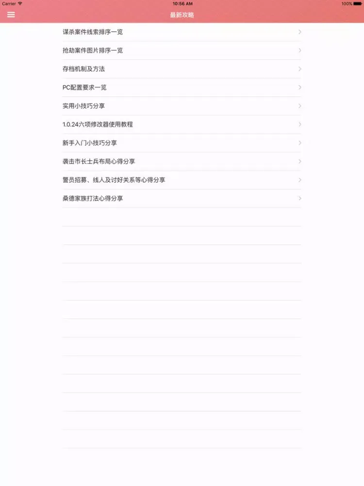 Ảnh chụp màn hình của 攻略秘籍For这是警察 iPad 