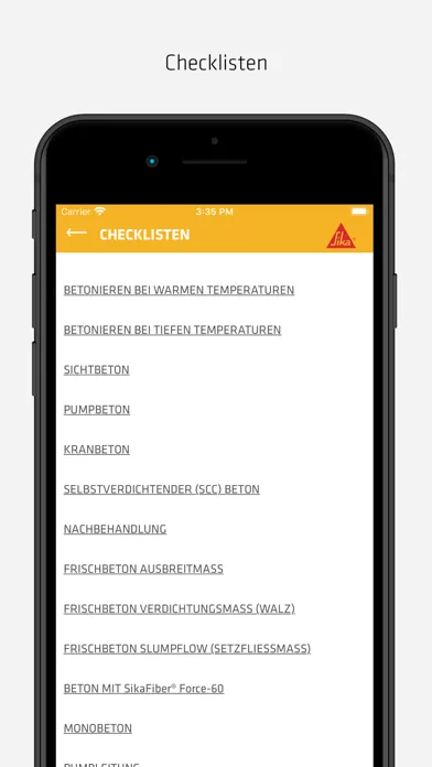 Скриншоты Sika Beton App