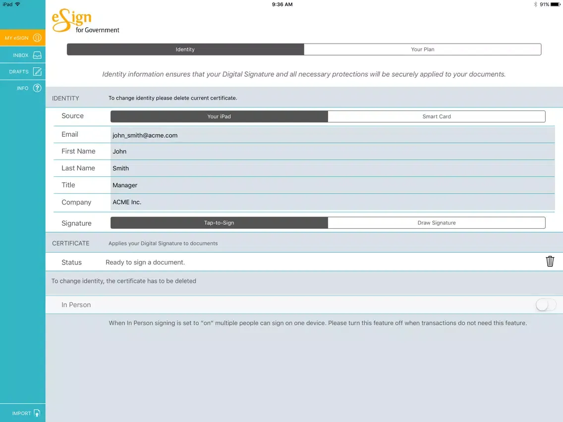 تصاویر e-Sign for Government iPad 