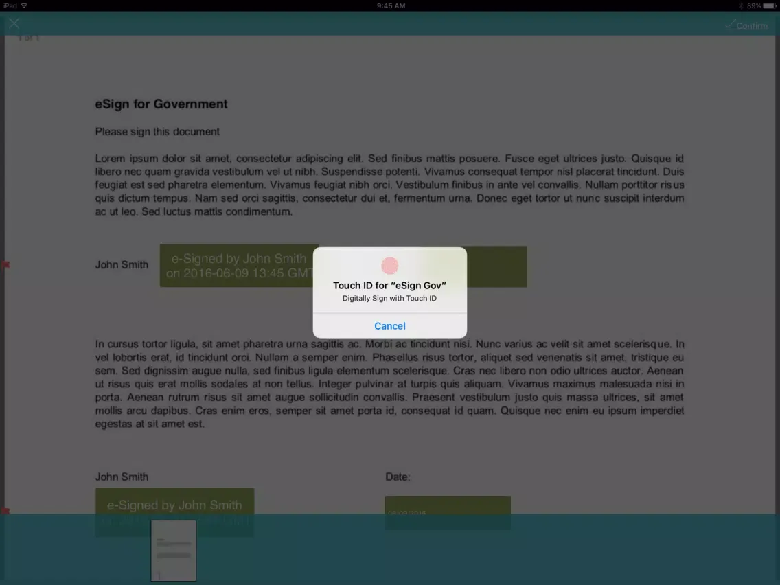 تصاویر e-Sign for Government iPad 