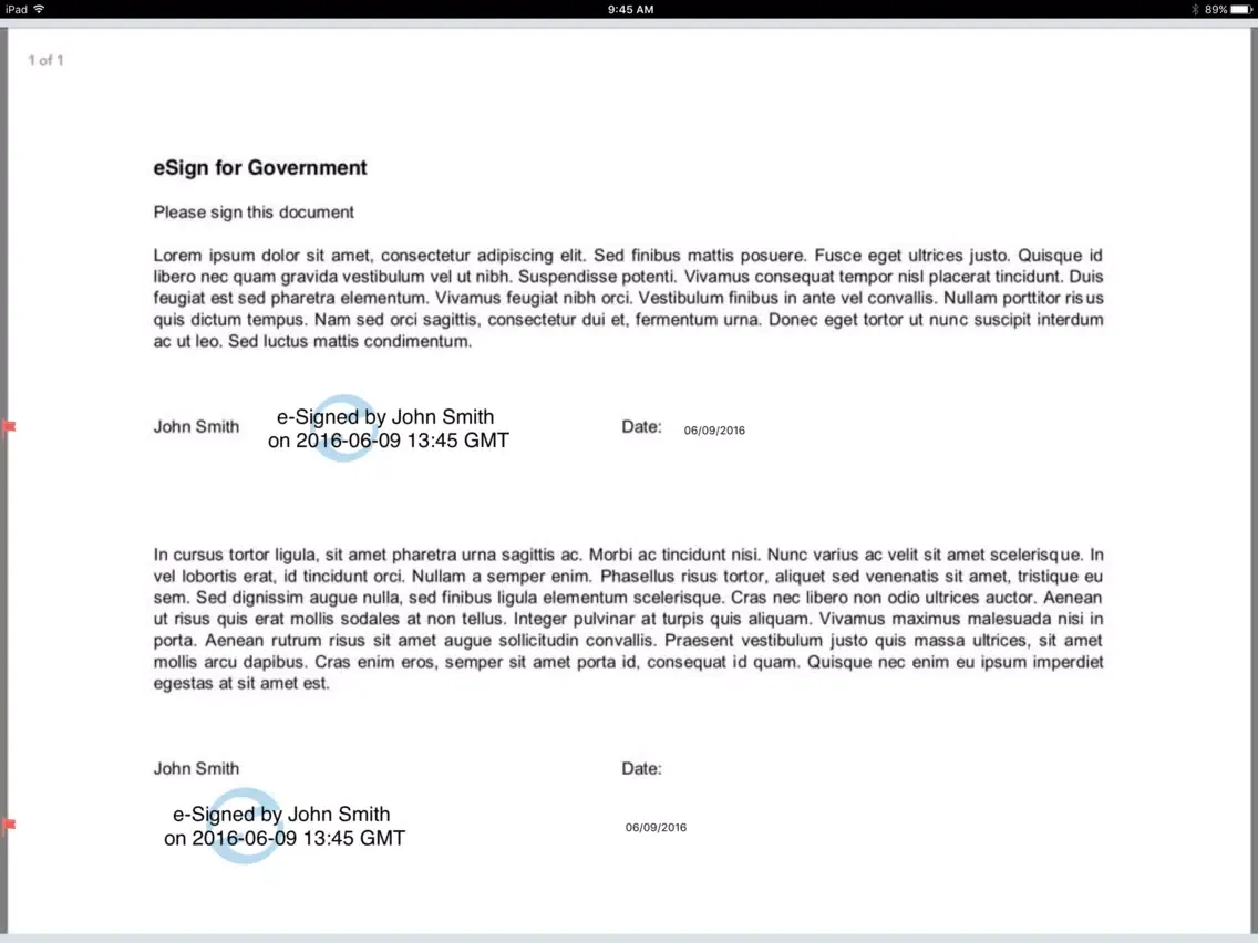 تصاویر e-Sign for Government iPad 