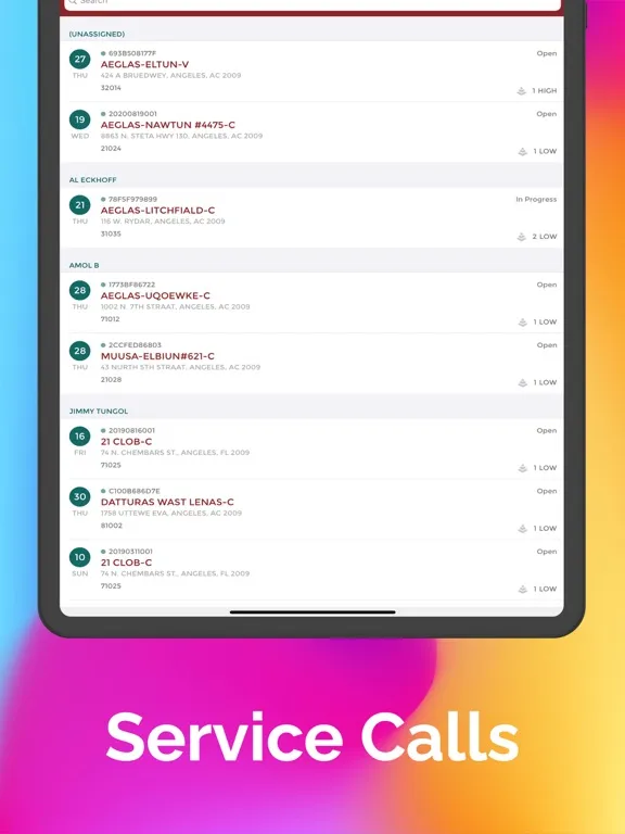 ภาพหน้าจอของ Mercury Service Calls iPad 