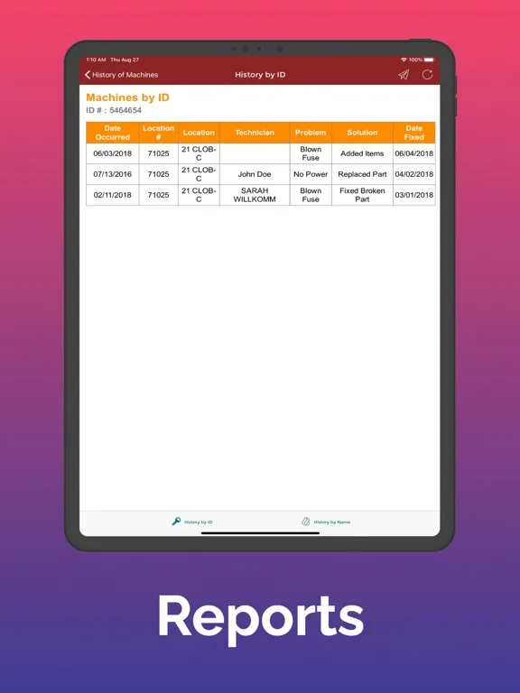 ภาพหน้าจอของ Mercury Service Calls iPad 