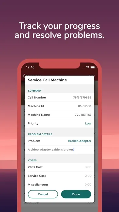 ภาพหน้าจอของ Mercury Service Calls