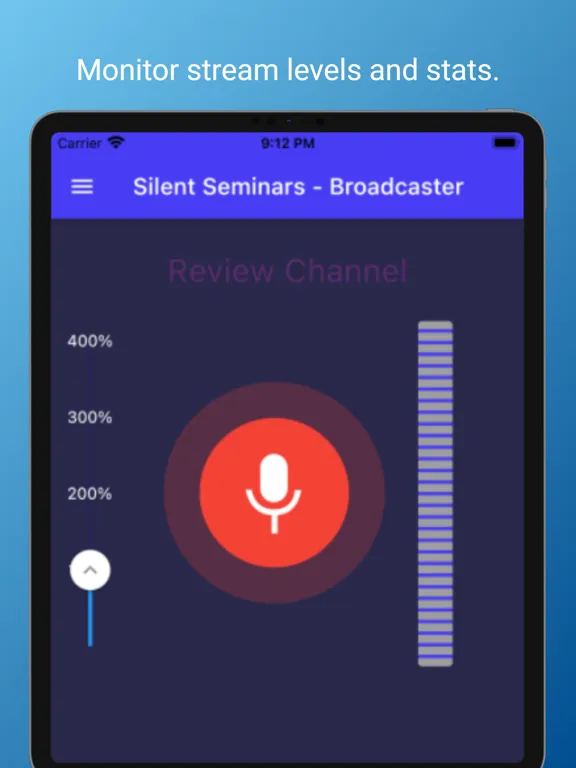 Capturas de tela do Silent Seminars Broadcaster iPad 