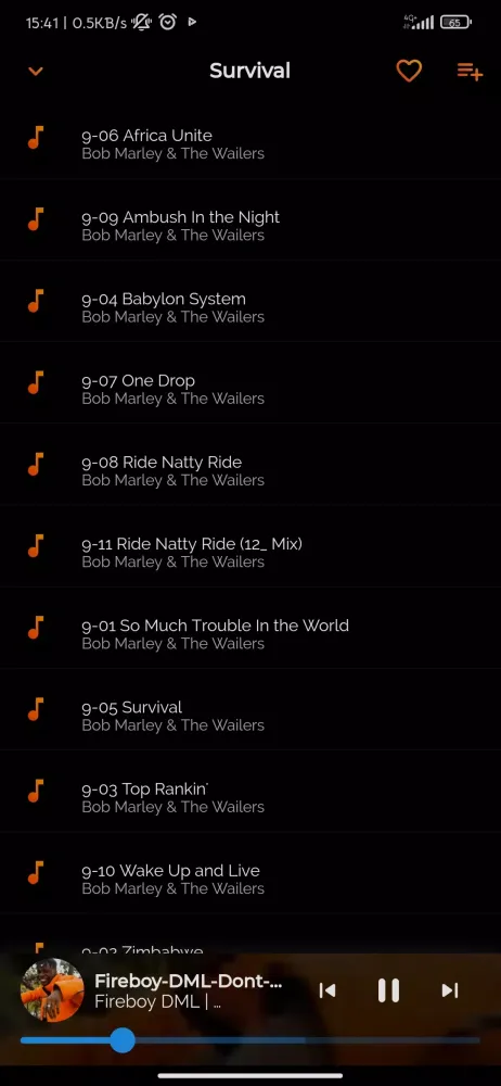 Capturas de tela do JI Music Player