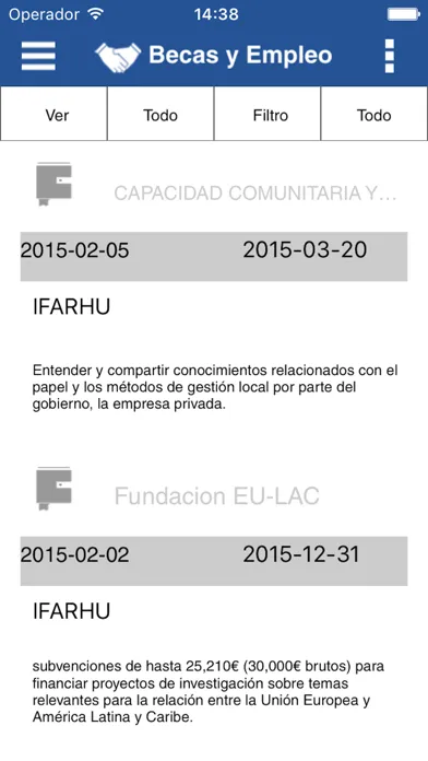 Zrzuty ekranu Becas y Empleo