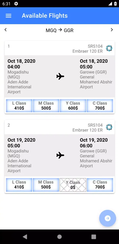 BlueSky Airlines Screenshots