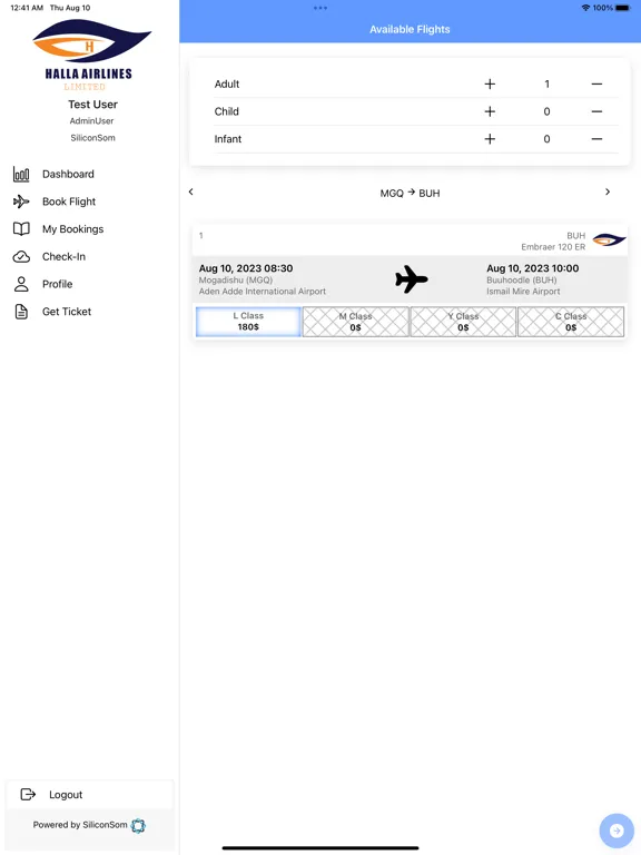 Halla Airlines Limited iPad  स्क्रीनशॉट