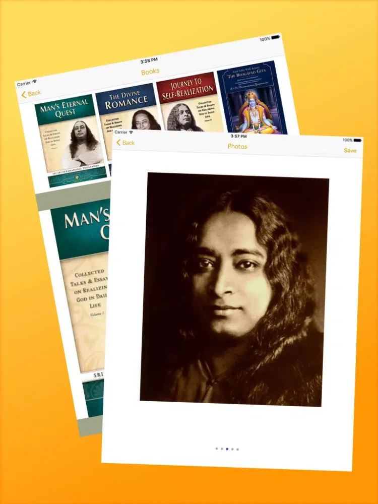 Capturas de tela do Paramahansa Yogananda iPad 