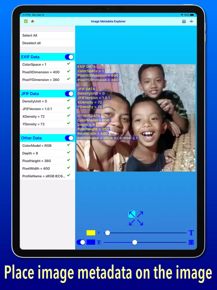 Capturas de pantalla de Image Metadata Explorer iPad 