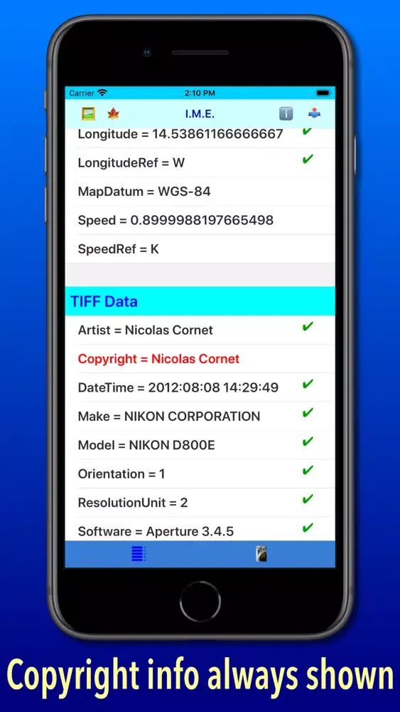 Tangkapan layar Image Metadata Explorer