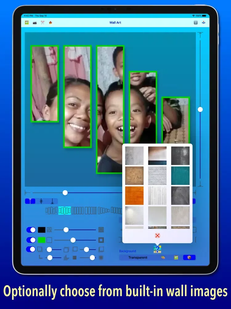 Capturas de tela do Wall Art Builder iPad 