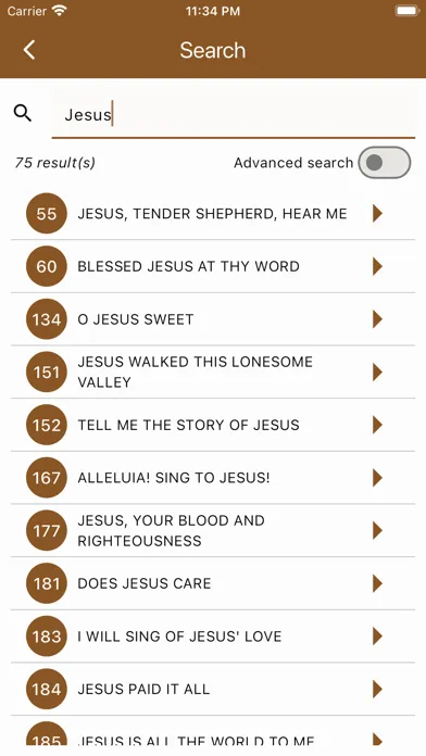 Capturas de tela do SDA Hymnal with music