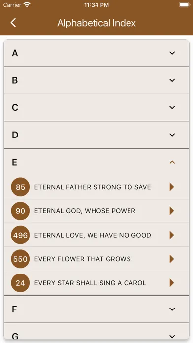 Capturas de tela do SDA Hymnal with music
