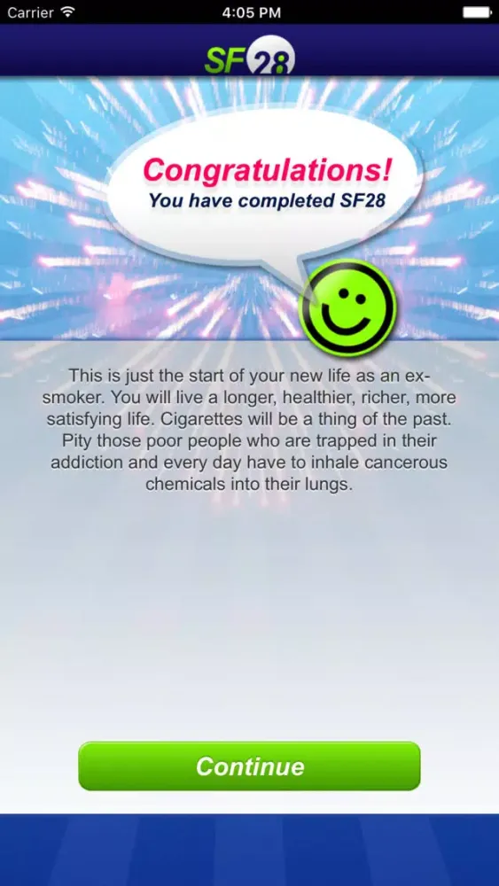Smoke Free 28 (SF28) Quit Smoking Screenshots