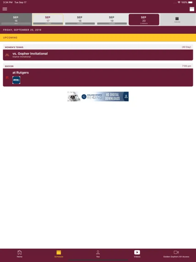 Minnesota Gophers Official App iPad 應用截圖