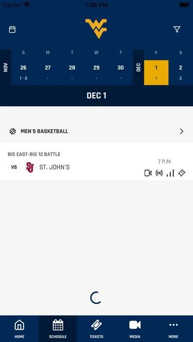 Tangkapan skrin West Virginia Mountaineers