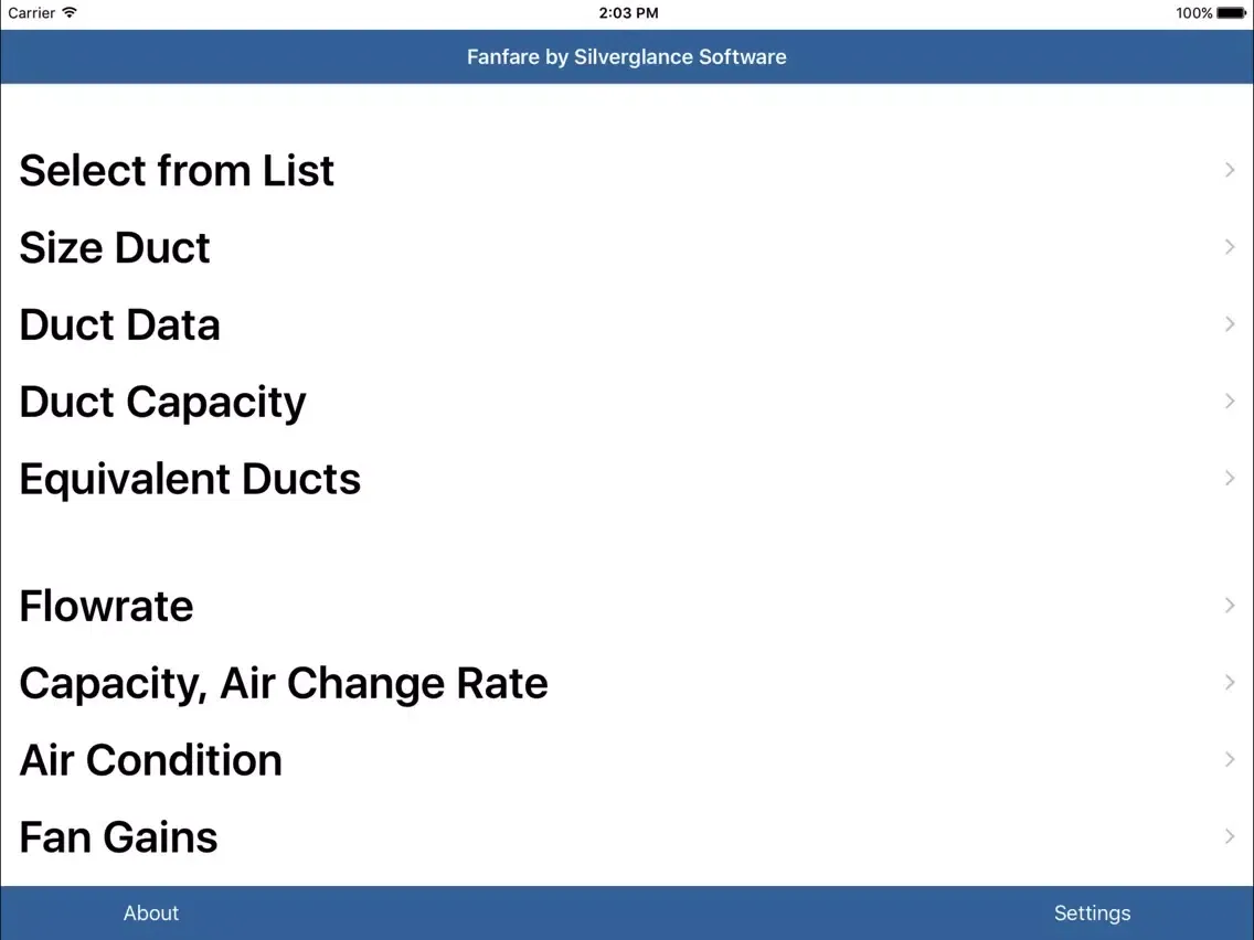 Fanfare HVAC Lite iPad  스크린샷