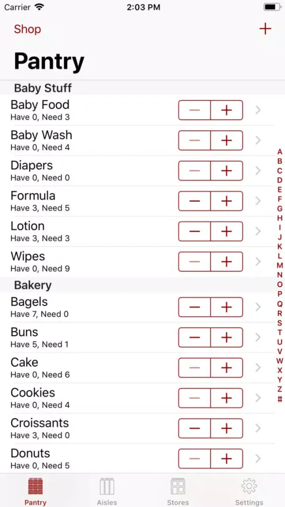 Pantry Partner - Shopping List Ekran Görüntüleri