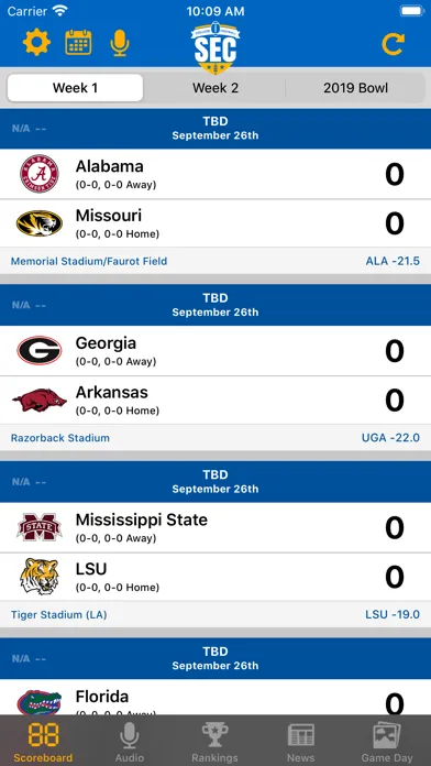 SEC Football Scores スクリーンショット
