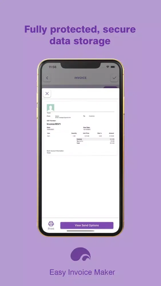 Capturas de tela do Easy Invoices