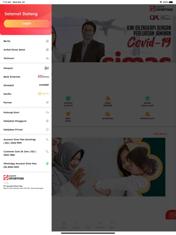 Asuransi Sinar Mas Online iPad  سکرین شاٹس