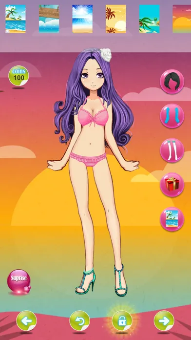 Capturas de tela do dress up summer swimsuit kids games for girls
