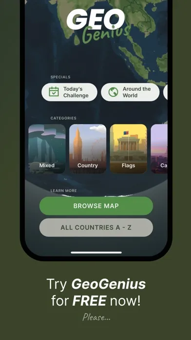 Capturas de tela do GeoGenius — Geography Quizzes!