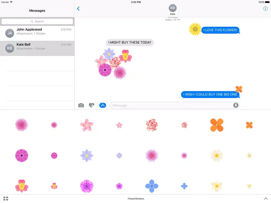 Ảnh chụp màn hình của Flower Stickers - Flowers that Stick iPad 