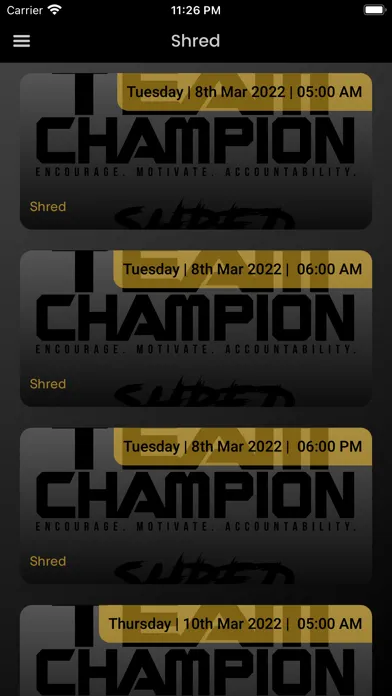 Team Champion Fitness應用截圖