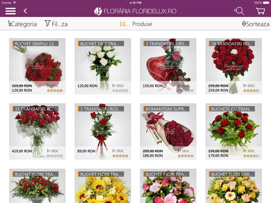 ภาพหน้าจอของ Floraria FlorideLux.ro iPad 