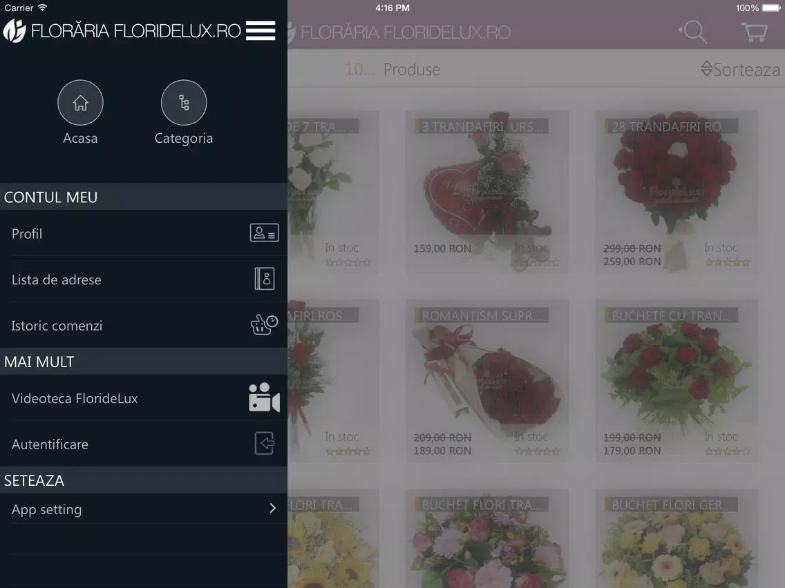 ภาพหน้าจอของ Floraria FlorideLux.ro iPad 