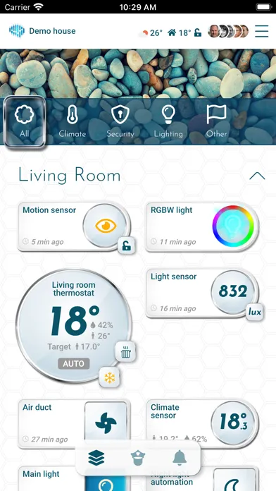 Screenshot di SIMO.io Smart Home
