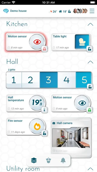 Screenshot di SIMO.io Smart Home