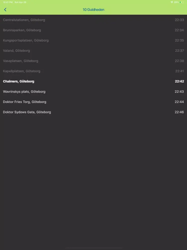 ภาพหน้าจอของ Västtrafik Nära iPad 