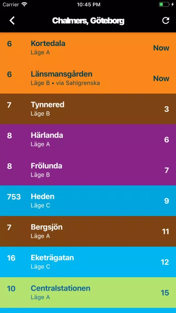 ภาพหน้าจอของ Västtrafik Nära