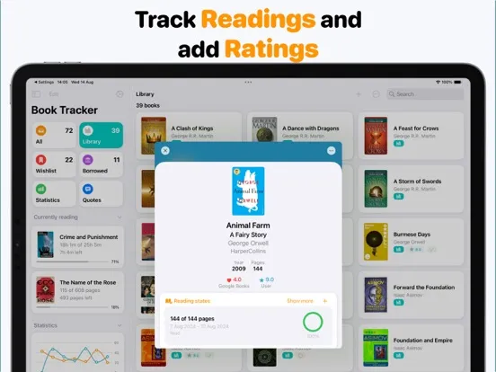 Book Tracker: Reading log iPad  スクリーンショット