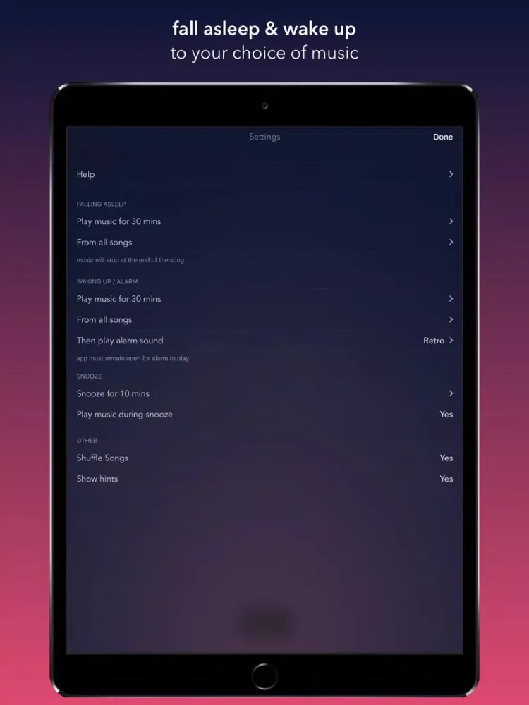 صور Sleepify - Music Alarm Clock iPad 
