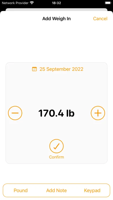Tangkapan skrin Weigh In: Weight Tracker